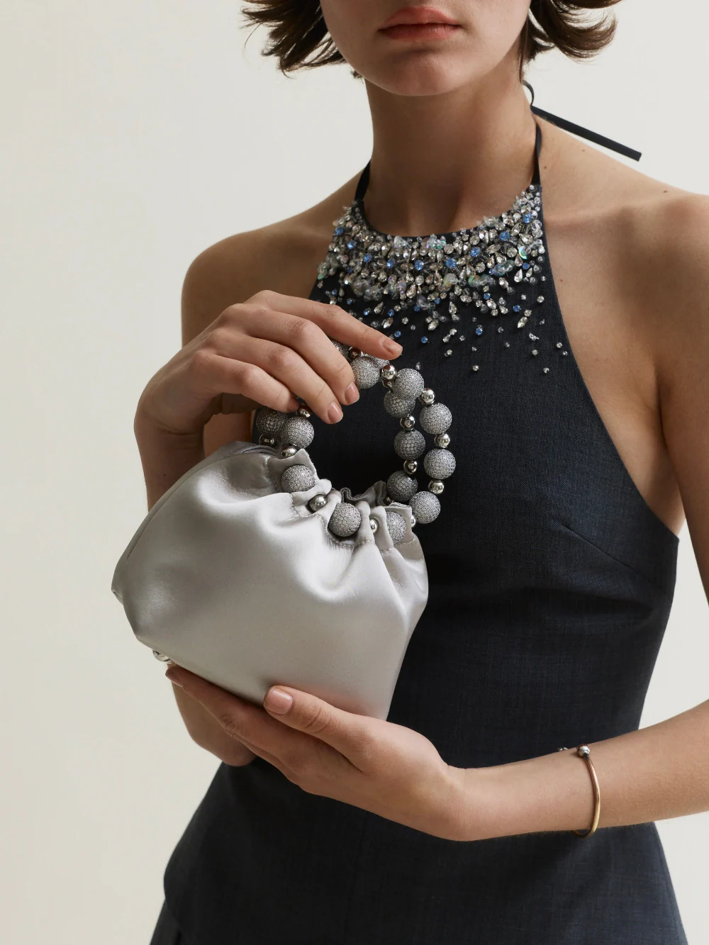 Mini Silver Diamond Handbag - Image 7