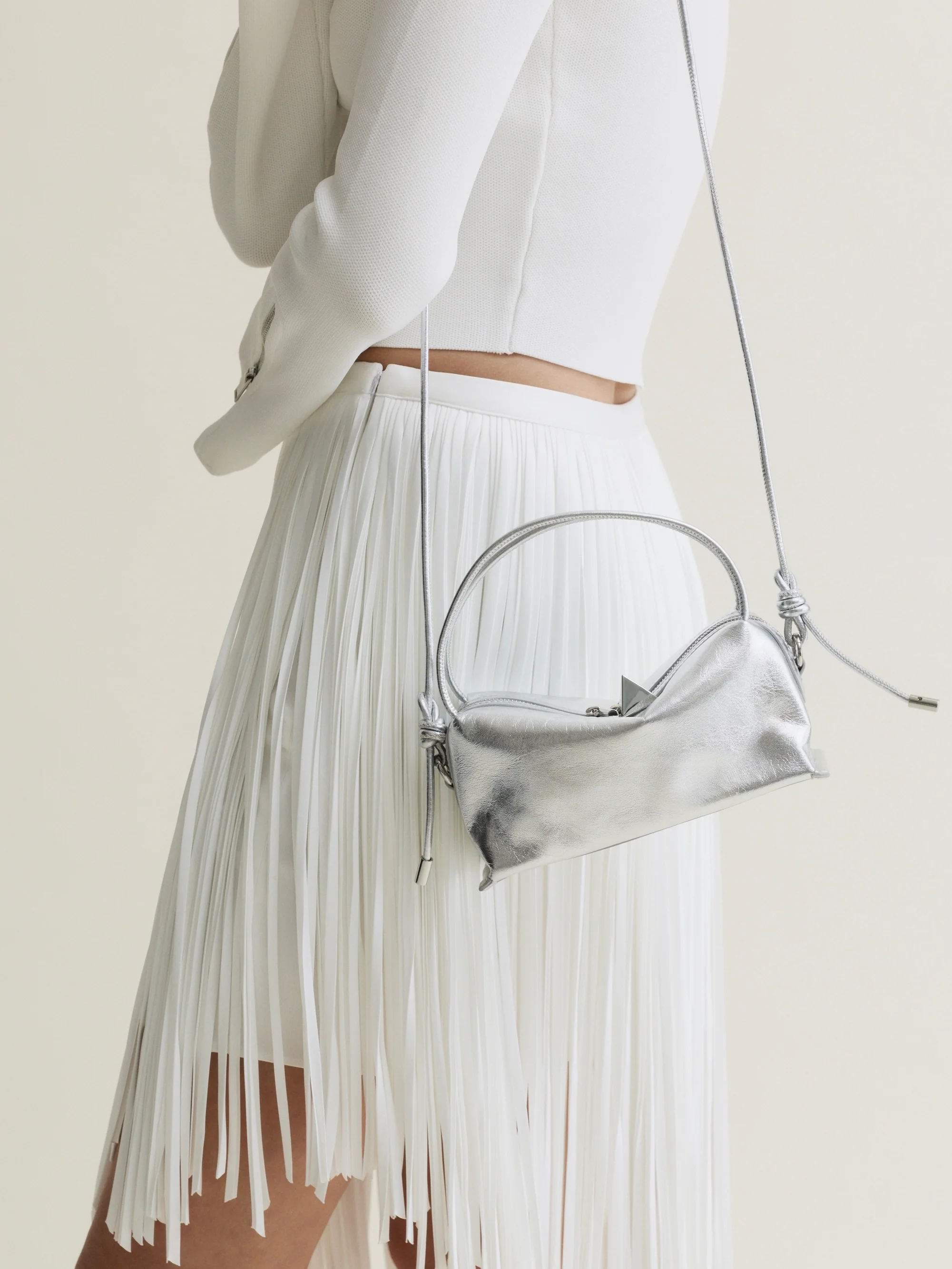 Silver Metallic Café Mini Bag - Image 11