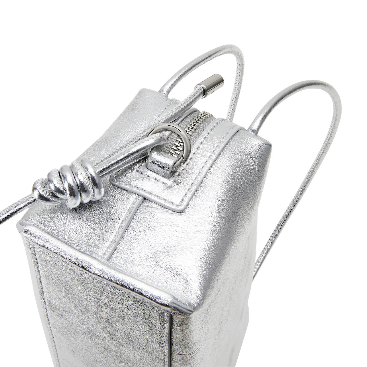Silver Metallic Café Mini Bag - Image 5