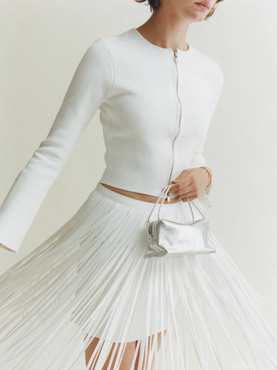 Silver Metallic Café Mini Bag - Image 7