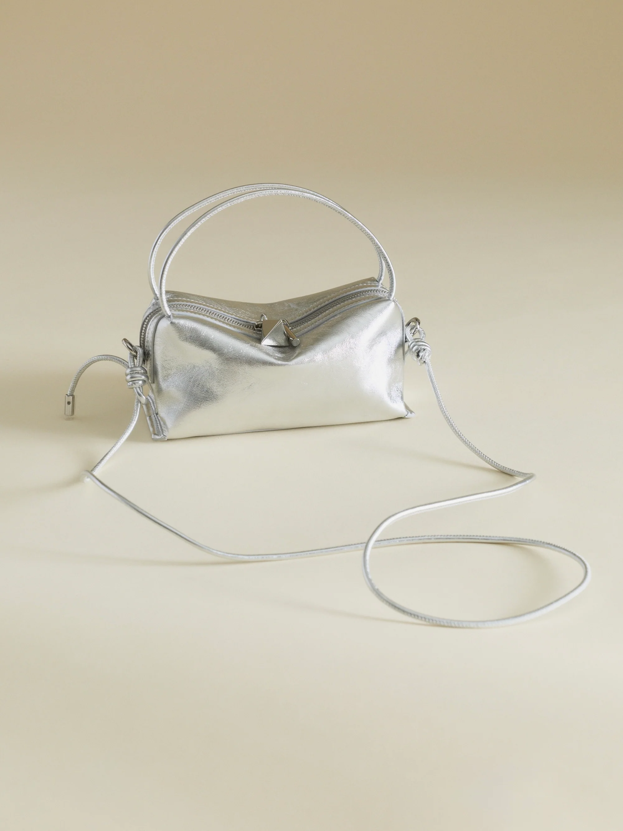Silver Metallic Café Mini Bag - Image 9