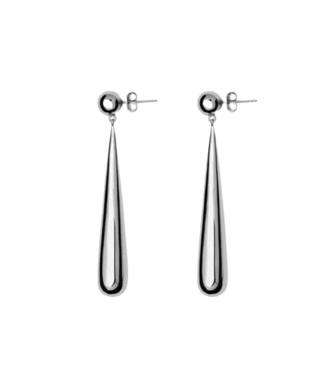 Silver Tapered Drop Earrings