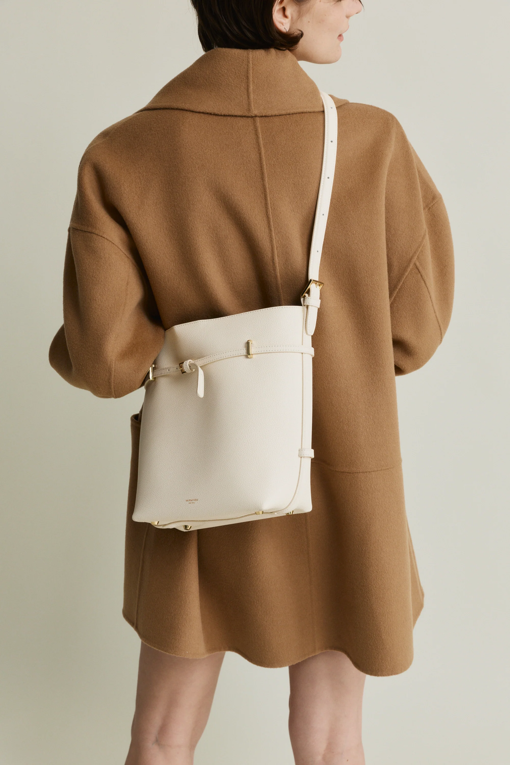 Small Ivory Belted Tote Bag - Image 10