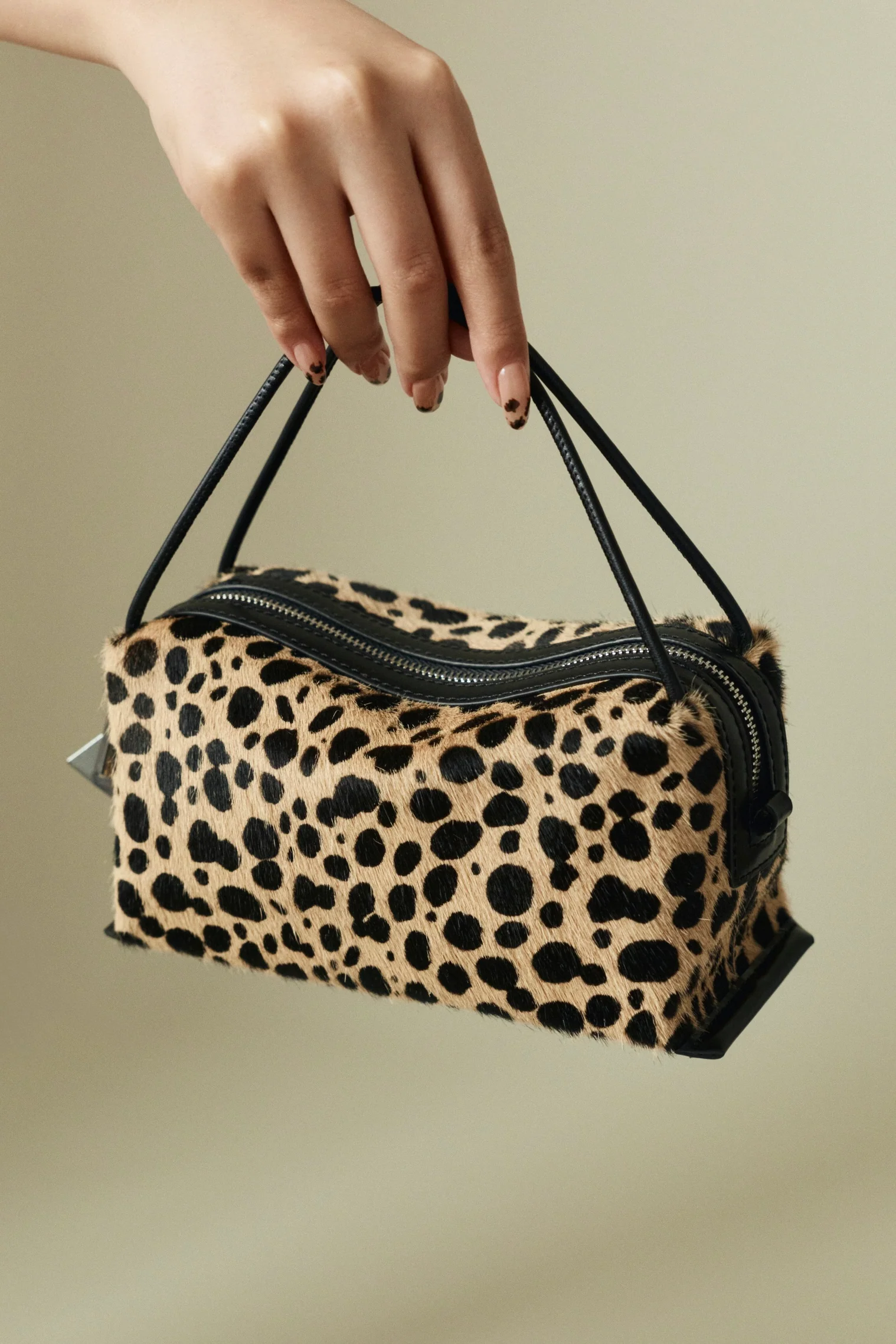 Cheetah Calf Hair Café Mini Bag - Image 11