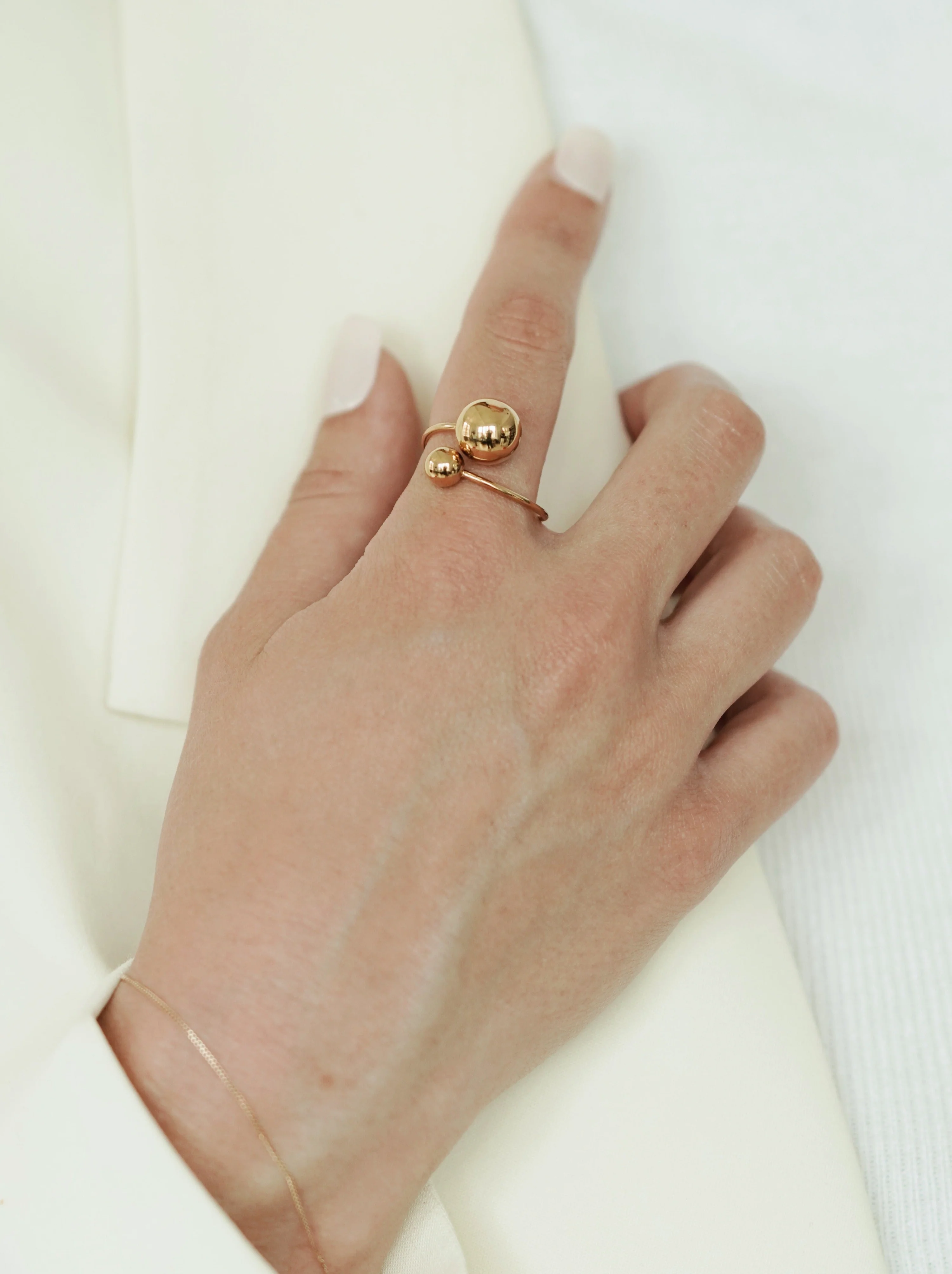 Double Ball Resizable Ring - Image 2
