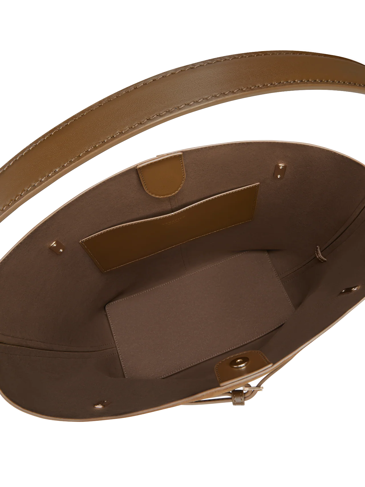 Toffee Suede Belted Tote Bag - Image 5
