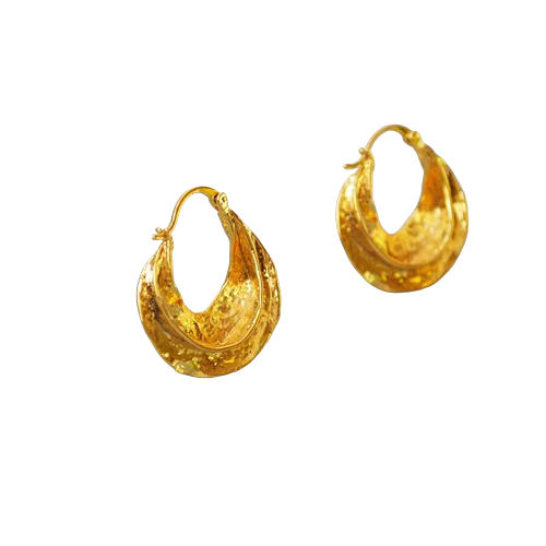 Textured Hoop Earrings - Image 4