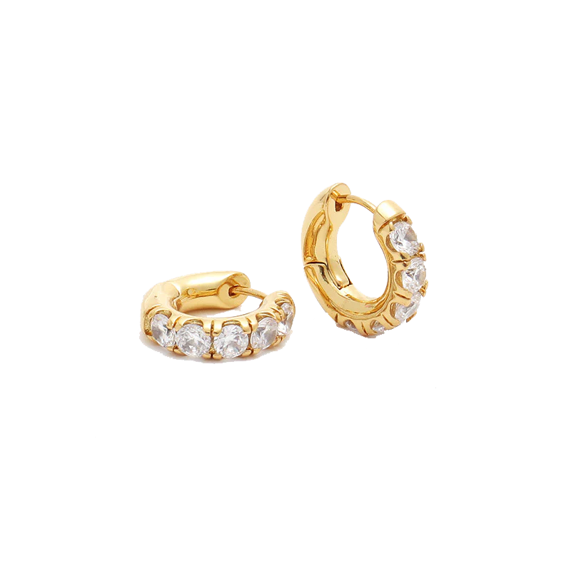 White Stone Hoops - Image 3