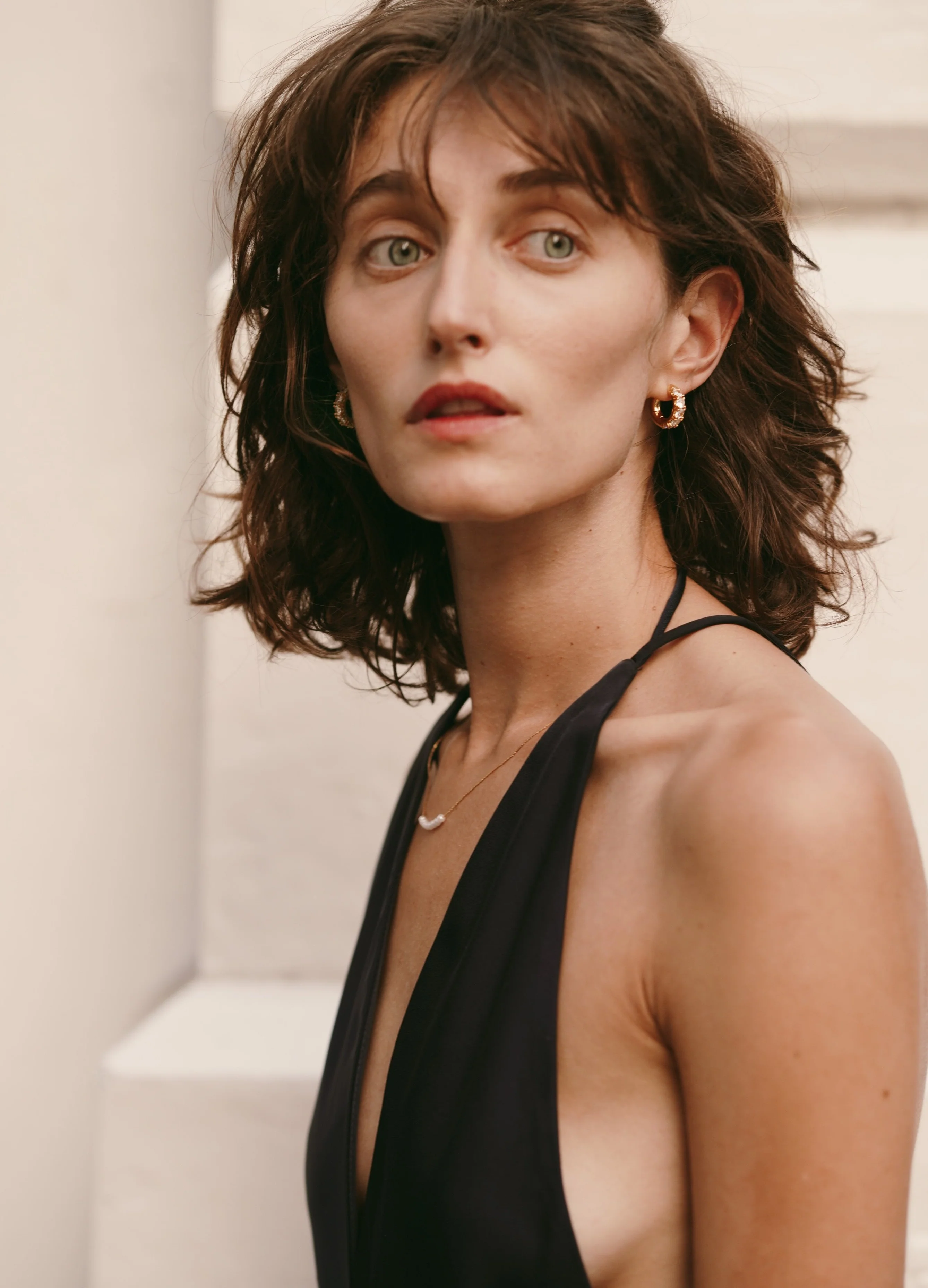 White Stone Hoops - Image 6