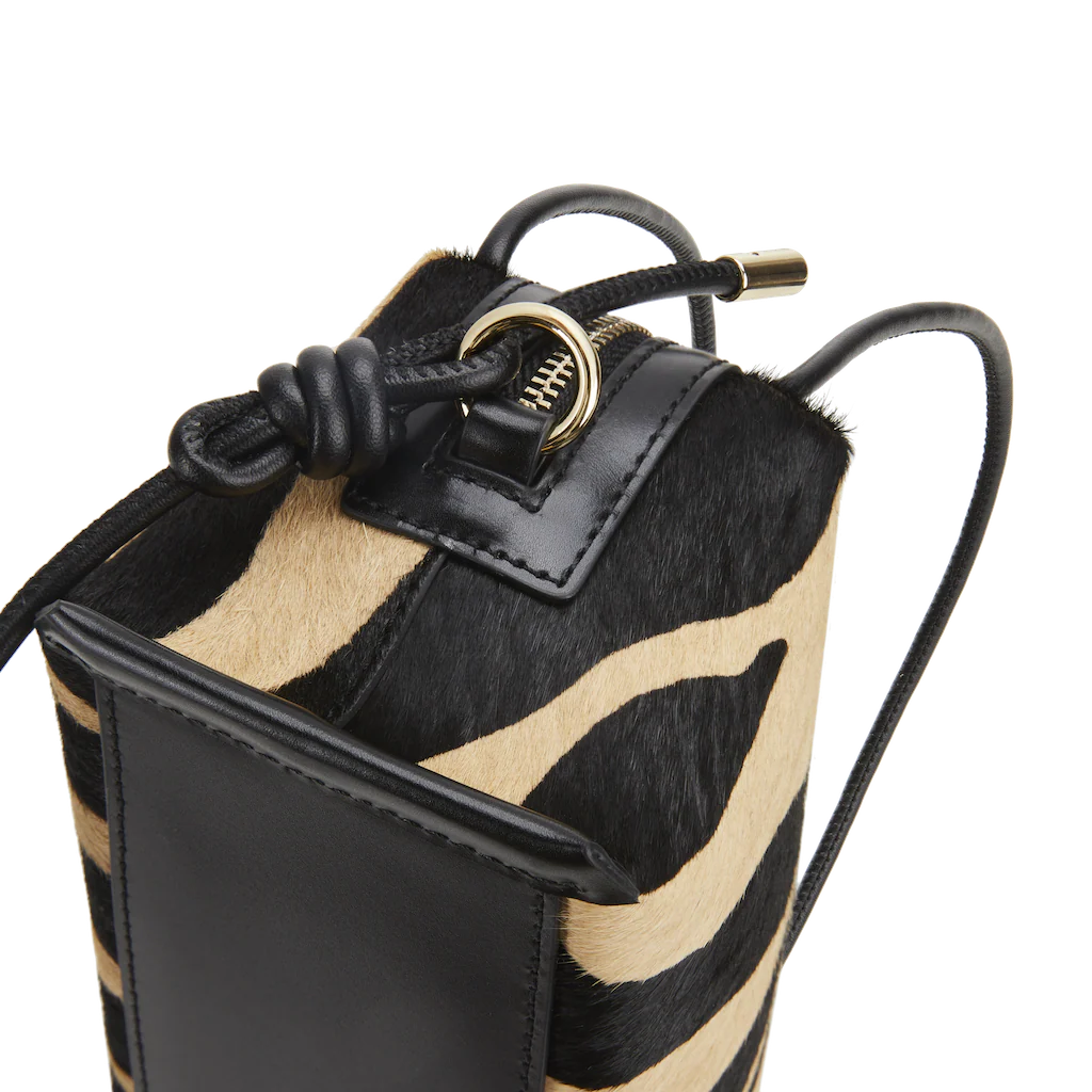 Zebra Calf Hair Café Mini Bag - Image 5