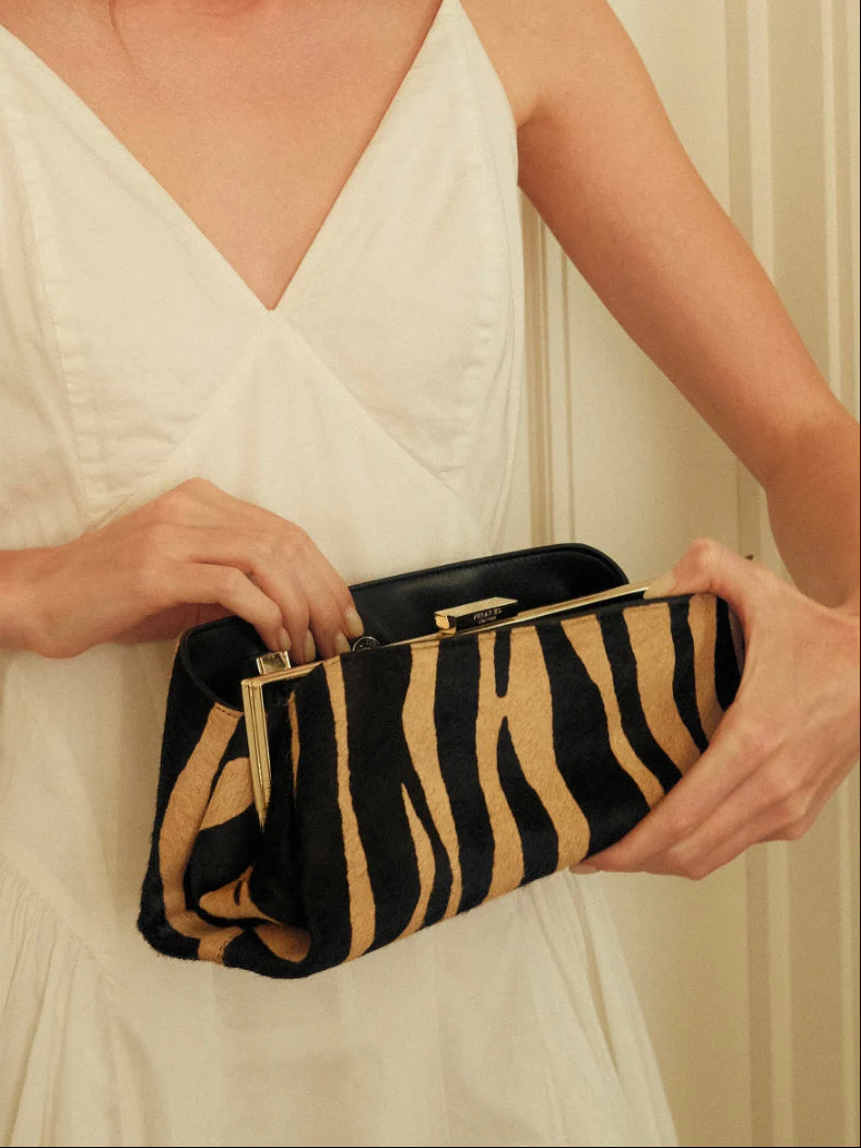 Zebra Calf Hair Éclair Bag - Image 12